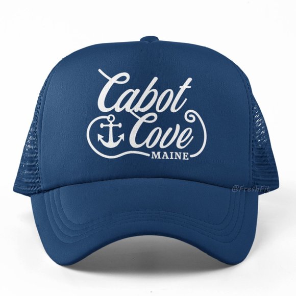 🆕Cabot Cove Maine Foam Trucker Hat Mesh Snapback Cap Navy Blue - Picture 1 of 2